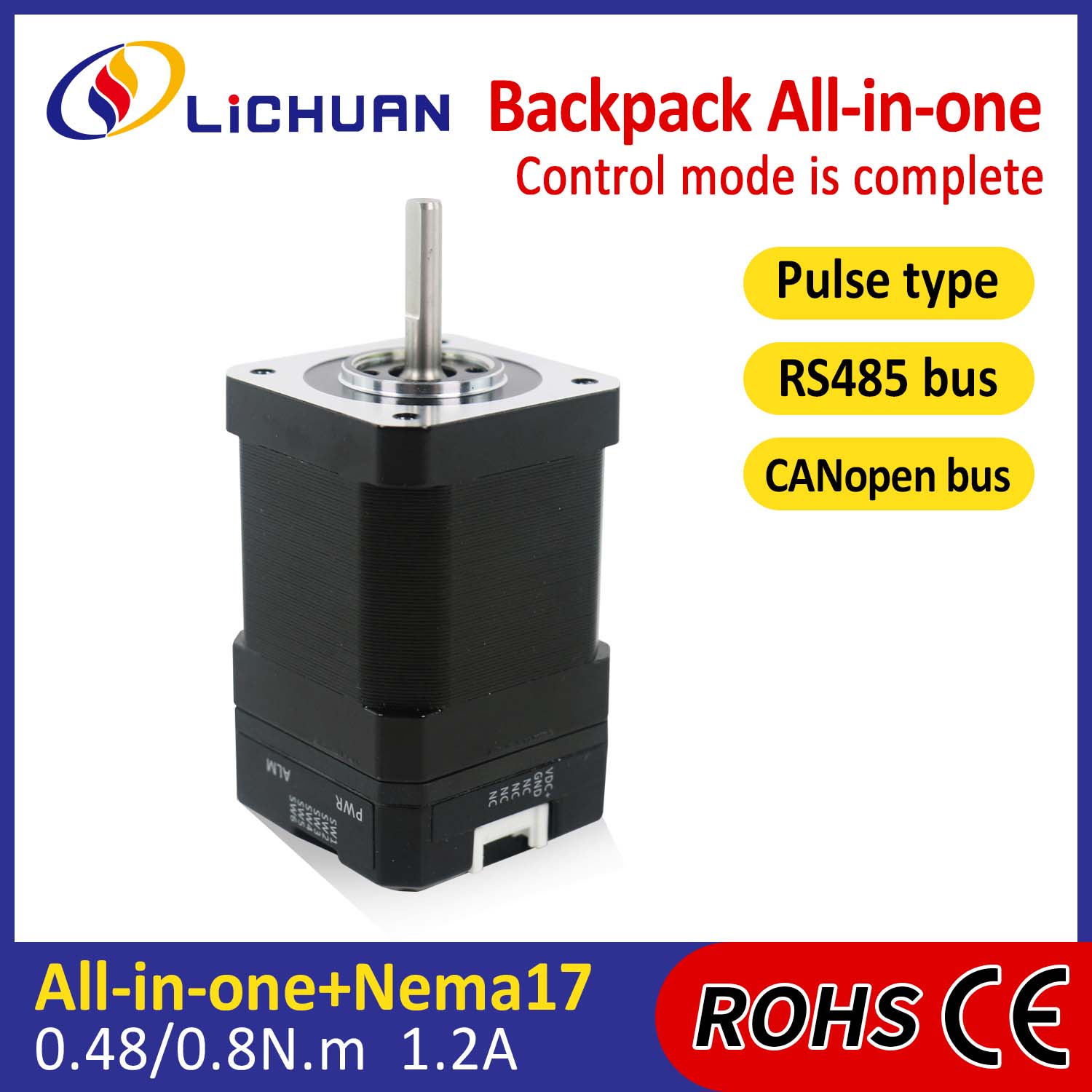 Sırt çantası tipi NEMA17 Açık Döngü Kapalı Döngü Entegre Step Motor
