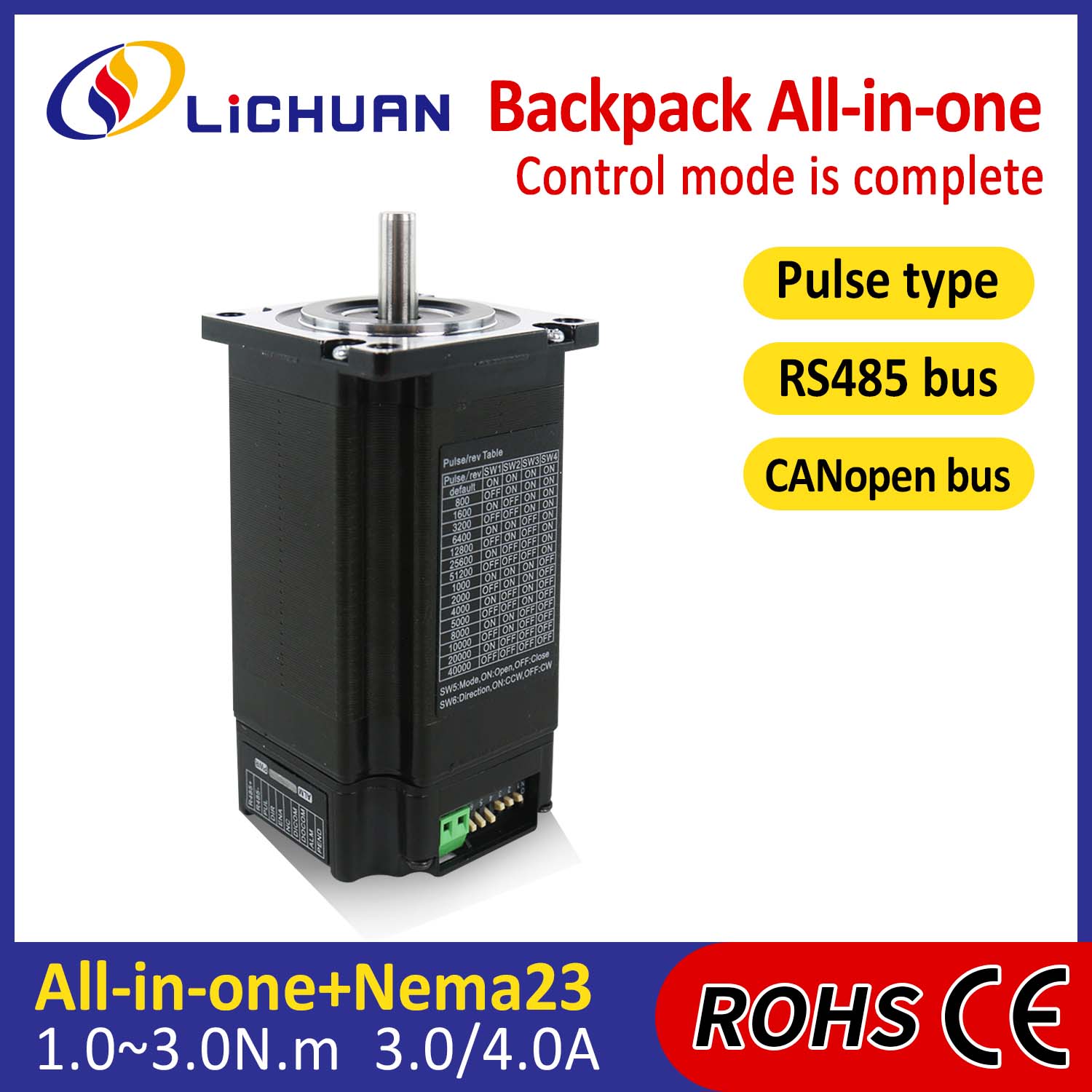 Sırt çantası tipi NEMA23 Açık Döngü Kapalı Döngü Entegre Step Motor