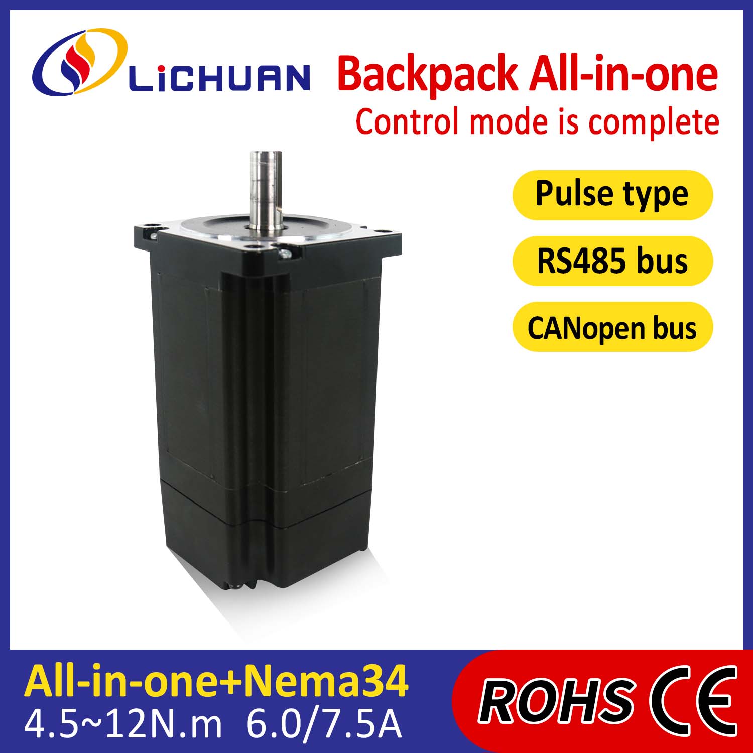 Sırt çantası tipi NEMA34 Açık Döngü Kapalı Döngü Entegre Step Motor